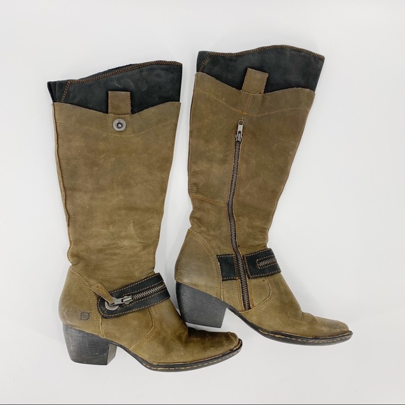 BORN leather heel riding boots